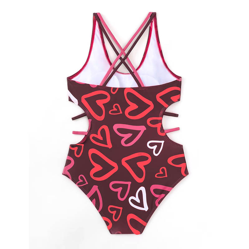 2-14Y Girls Swimsuit One Piece Geometric Printing Children Swimwear Girls Swimming Outfit Kids Beachwear -2