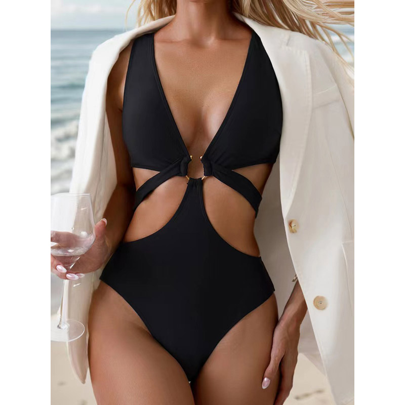 2024 Hot Selling Ladder Cut Out Cami One Piece Ladies Swimsuit Bikini Swimwear-2