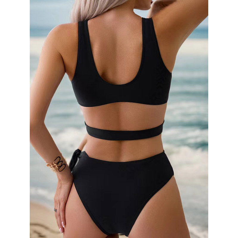 2024 Hot Selling Ladder Cut Out Cami One Piece Ladies Swimsuit Bikini Swimwear-3