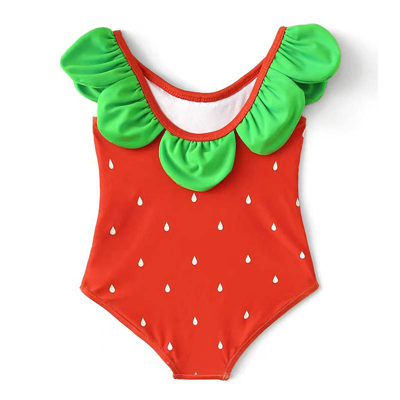 OEM New Baby Girl Swimwear One Peice Printed Kids Girls Cute Swimsuit-2