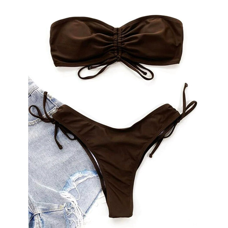 Original Factory Floral Print Bikini Set Women One Shoulder High Waist Two Piece Swimsuit Girl Beach Bathing Suit -4