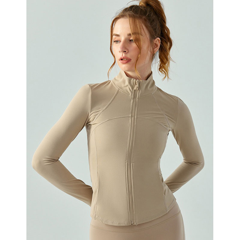 Wholesale-Long-Sleeve-Workout-Sport-Wear-Comfortable-Design-Solid-Color-Yoga-Top-Zip-up-Jacket-with-Pocket-Women-Workout-Jackets-2