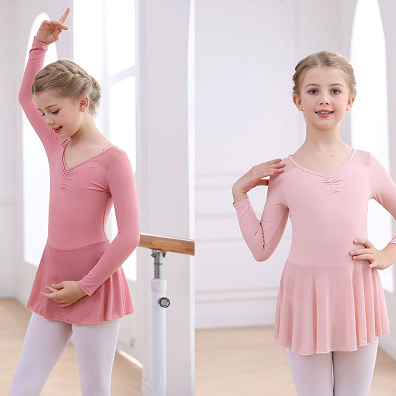 Wholesaler-JW-Girls-Training-Dancewear-Long-Sleeve-Dance-Leotard-with-Skirt-for-Child-Kind-5