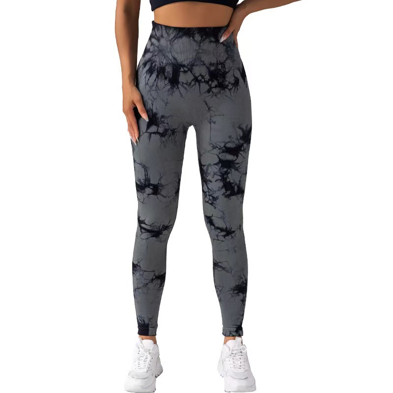 Wholesales High Waist Scrunch Butt Lift Workout Tie Dye Tight Yoga Pants Ruched Booty Sport Seamless Yoga Leggings for Women-5